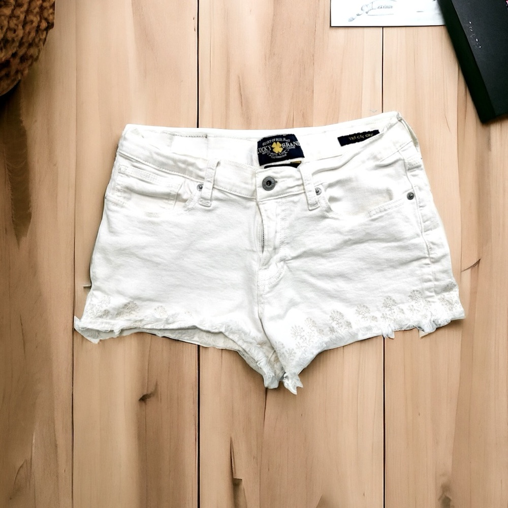 GUC LUCKY Brand White Jean Shorts